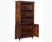 Calgary Solid Wood kitchen Crockery cabinet - Crockery Cabinet - Furniselan - Kapasi-Brown-Finish