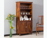 Calgary Solid Wood kitchen Crockery cabinet - Crockery Cabinet - Furniselan - Kapasi-Brown-Finish