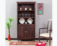 Calgary Solid Wood kitchen Crockery cabinet - Crockery Cabinet - Furniselan - Rosewood-Fine-Finish