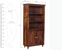 Calgary Solid Wood kitchen Crockery cabinet - Crockery Cabinet - Furniselan - Kapasi-Brown-Finish