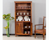 Calgary Solid Wood kitchen Crockery cabinet - Crockery Cabinet - Furniselan - Kapasi-Brown-Finish