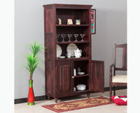 Calgary Solid Wood kitchen Crockery cabinet - Crockery Cabinet - Furniselan - Rosewood-Fine-Finish