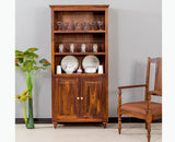 Calgary Solid Wood kitchen Crockery cabinet - Crockery Cabinet - Furniselan - Kapasi-Brown-Finish