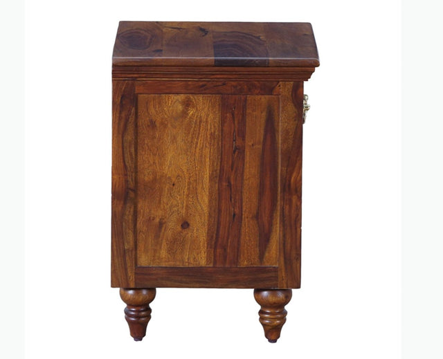 Calgary Solid Wood One Drawer Bedside Table - Bedside Table - Furniselan - Kapasi-Brown-Finish