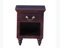 Calgary Solid Wood One Drawer Bedside Table - Bedside Table - Furniselan - Rosewood-Fine-Finish