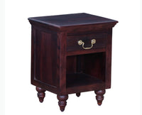 Calgary Solid Wood One Drawer Bedside Table - Bedside Table - Furniselan - Rosewood-Fine-Finish