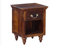 Calgary Solid Wood One Drawer Bedside Table - Bedside Table - Furniselan - Kapasi-Brown-Finish