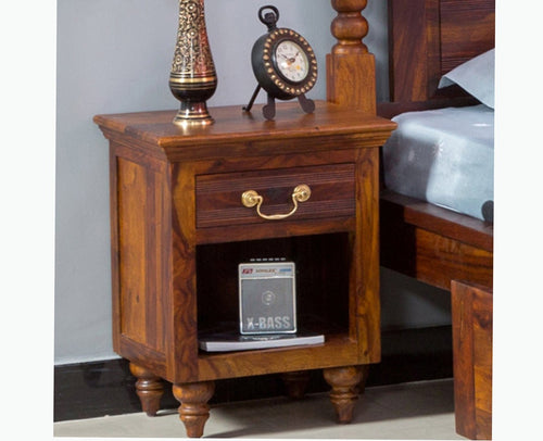 Calgary Solid Wood One Drawer Bedside Table - Bedside Table - Furniselan