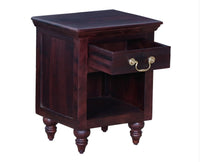 Calgary Solid Wood One Drawer Bedside Table - Bedside Table - Furniselan - Rosewood-Fine-Finish