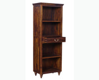 Calgary Solid Wood One Drawer Bookshelf - Bookshelf - Furniselan - Kapasi-Brown-Finish