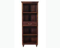 Calgary Solid Wood One Drawer Bookshelf - Bookshelf - Furniselan - Kapasi-Brown-Finish