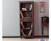 Calgary Solid Wood One Drawer Bookshelf - Bookshelf - Furniselan - Rosewood-Fine-Finish