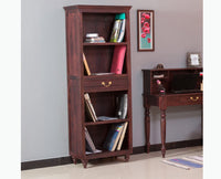 Calgary Solid Wood One Drawer Bookshelf - Bookshelf - Furniselan - Rosewood-Fine-Finish