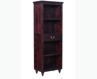 Calgary Solid Wood One Drawer Bookshelf - Bookshelf - Furniselan - Rosewood-Fine-Finish