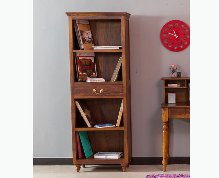 Calgary Solid Wood One Drawer Bookshelf - Bookshelf - Furniselan