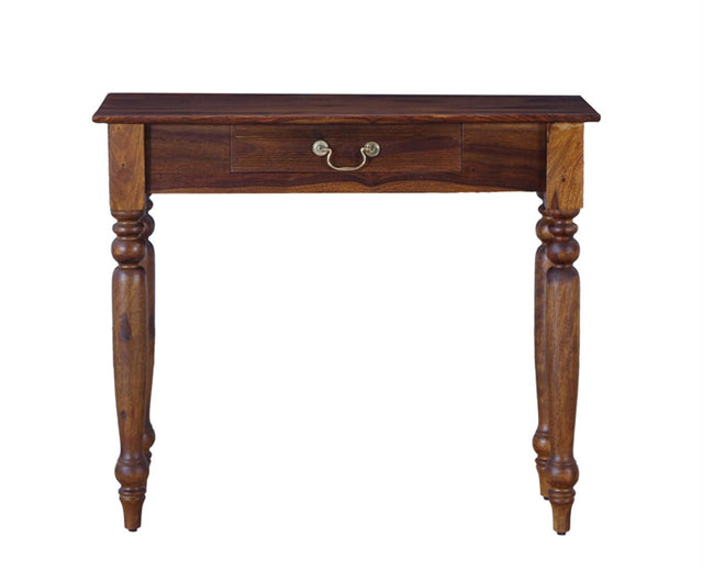 Calgary Solid Wood One Drawer Console Table - Console Table - Furniselan - Kapasi-Brown-Finish