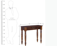 Calgary Solid Wood One Drawer Console Table - Console Table - Furniselan - Kapasi-Brown-Finish