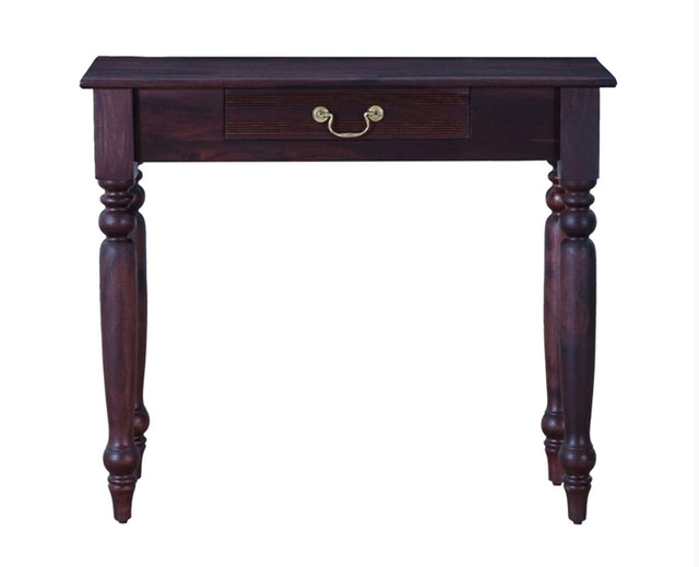 Calgary Solid Wood One Drawer Console Table - Console Table - Furniselan - Rosewood-Fine-Finish