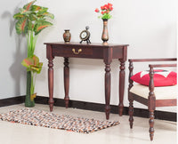Calgary Solid Wood One Drawer Console Table - Console Table - Furniselan - Rosewood-Fine-Finish