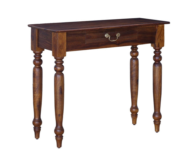 Calgary Solid Wood One Drawer Console Table - Console Table - Furniselan - Kapasi-Brown-Finish