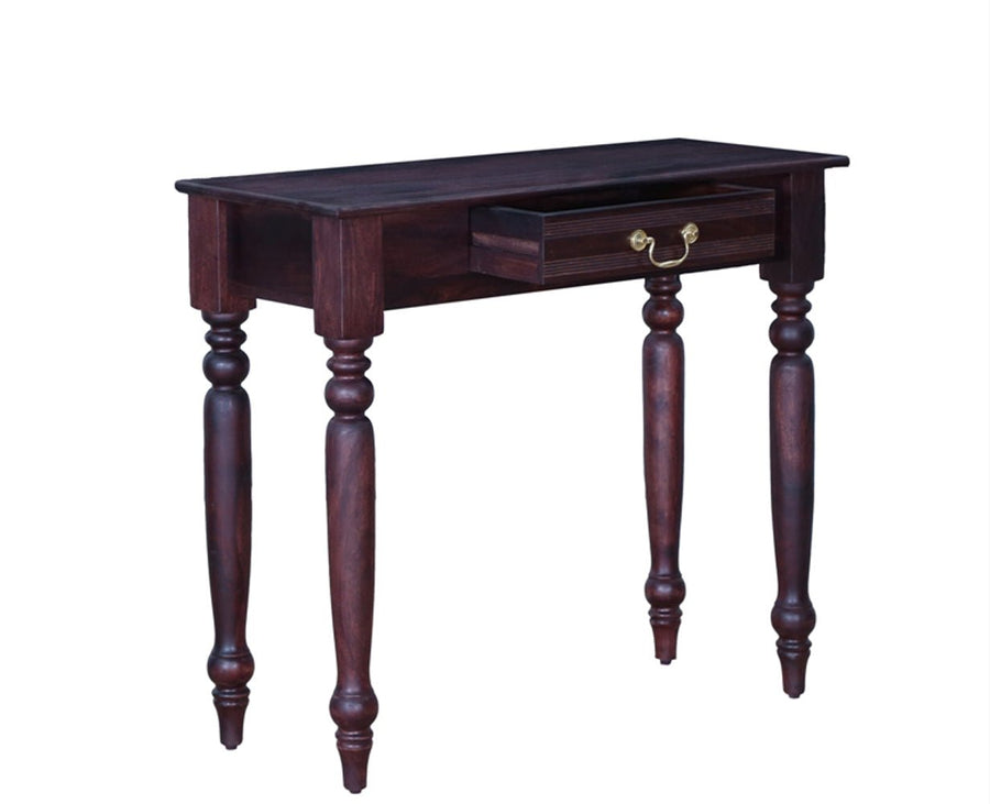 Calgary Solid Wood One Drawer Console Table - Console Table - Furniselan - Rosewood-Fine-Finish