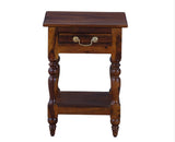 Calgary Solid Wood One Drawer Side Table - Bedside Table - Furniselan - Kapasi-Brown-Finish