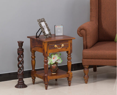 Calgary Solid Wood One Drawer Side Table - Bedside Table - Furniselan