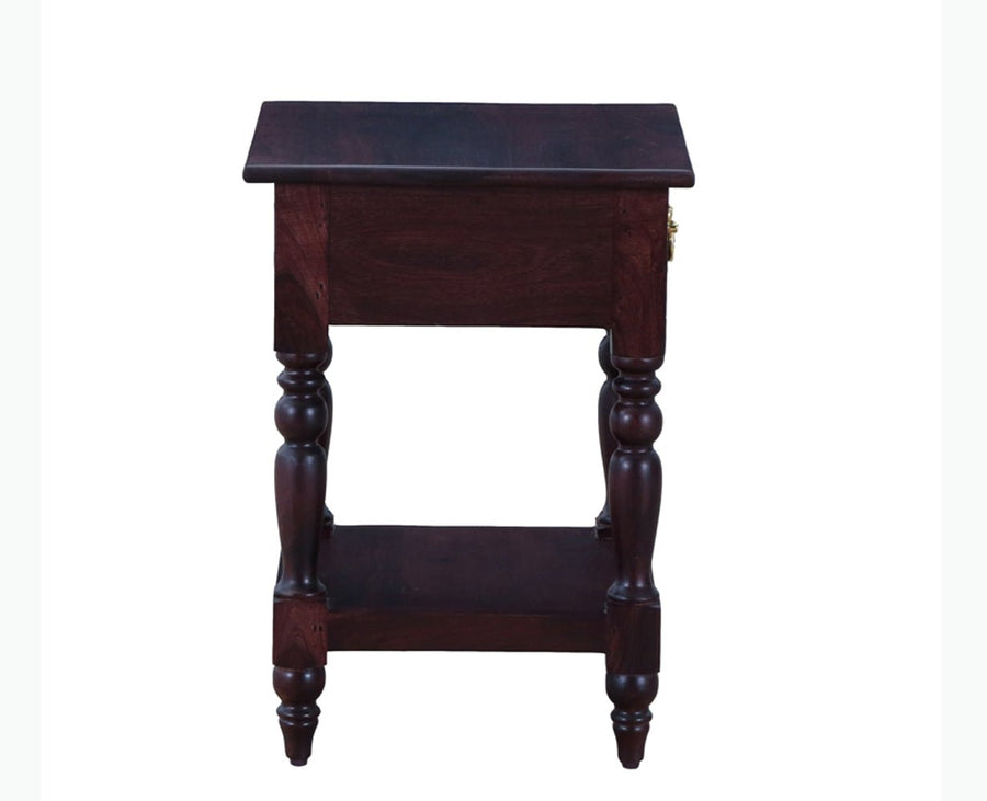Calgary Solid Wood One Drawer Side Table - Bedside Table - Furniselan - Rosewood-Fine-Finish