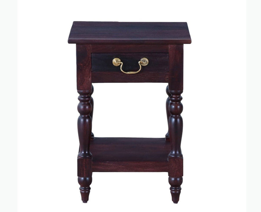 Calgary Solid Wood One Drawer Side Table - Bedside Table - Furniselan - Rosewood-Fine-Finish