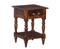 Calgary Solid Wood One Drawer Side Table - Bedside Table - Furniselan - Kapasi-Brown-Finish