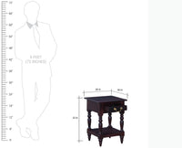 Calgary Solid Wood One Drawer Side Table - Bedside Table - Furniselan - Rosewood-Fine-Finish