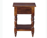 Calgary Solid Wood One Drawer Side Table - Bedside Table - Furniselan - Kapasi-Brown-Finish
