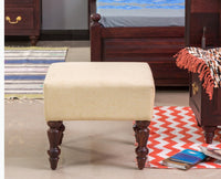 Calgary Solid Wood Pouffe Stool - Stools - Furniselan - Rosewood-Fine-Finish