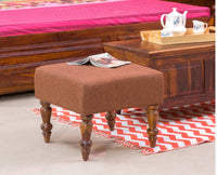 Calgary Solid Wood Pouffe Stool - Stools - Furniselan - Kapasi-Brown-Finish