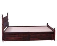 Calgary Solid Wood Queen Bed With Storage Drawers - Queen Size Bed - Furniselan-Rosewood-Fine-Finish
