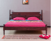 Calgary Solid Wood Queen Size Bed - Queen Size Bed - Furniselan-Rosewood-Fine-Finish