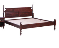 Calgary Solid Wood Queen Size Bed - Queen Size Bed - Furniselan-Rosewood-Fine-Finish