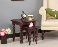 Calgary Solid Wood Set Of Tables - Stools - Furniselan - Rosewood-Fine-Finish