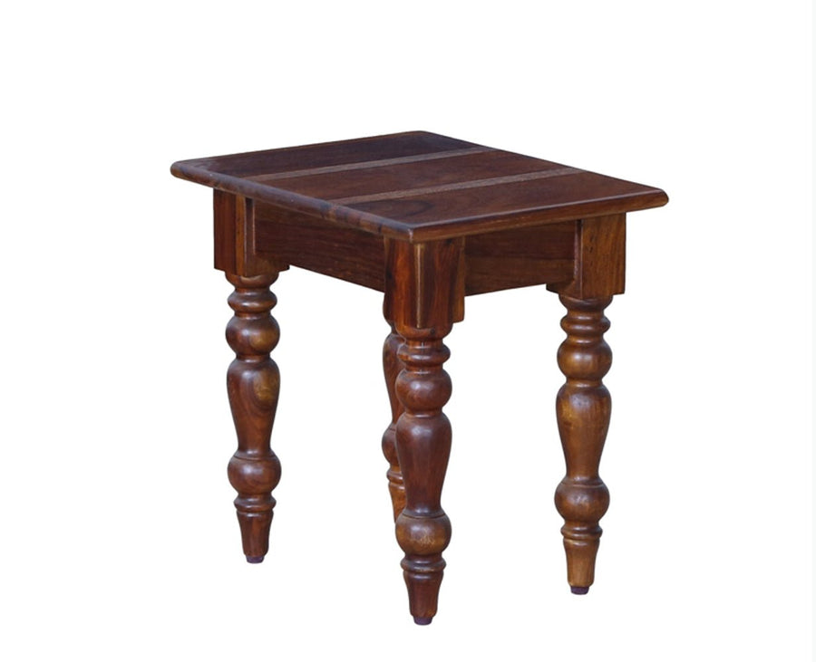 Calgary Solid Wood Set Of Tables - Stools - Furniselan - Kapasi-Brown-Finish