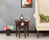 Calgary Solid Wood Set Of Tables - Stools - Furniselan - Rosewood-Fine-Finish