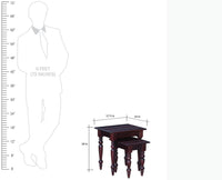 Calgary Solid Wood Set Of Tables - Stools - Furniselan - Rosewood-Fine-Finish
