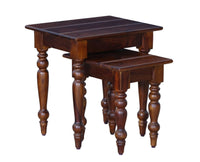Calgary Solid Wood Set Of Tables - Stools - Furniselan - Kapasi-Brown-Finish