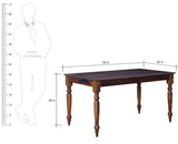 Calgary Solid Wood Six Seater Dining Set - Dining Set - Furniselan - Kapasi-Brown-Finish