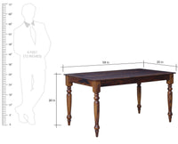 Calgary Solid Wood Six Seater Dining Set - Dining Set - Furniselan - Kapasi-Brown-Finish