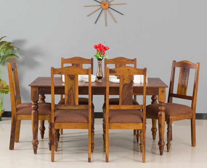 Calgary Solid Wood Six Seater Dining Set - Dining Set - Furniselan