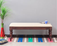 Calgary Solid Wood Six Seater Dining Set With Bench - Dining Set - Furniselan - Rosewood-Fine-Finish