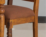 Calgary Solid Wood Six Seater Dining Set With Bench - Dining Set - Furniselan - Kapasi-Brown-Finish