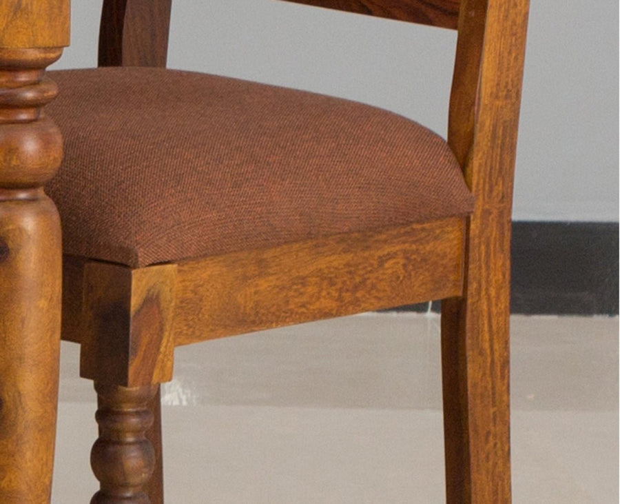 Calgary Solid Wood Six Seater Dining Set With Bench - Dining Set - Furniselan - Kapasi-Brown-Finish