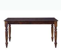 Calgary Solid Wood Six Seater Dining Set With Bench - Dining Set - Furniselan - Kapasi-Brown-Finish