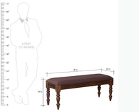 Calgary Solid Wood Six Seater Dining Set With Bench - Dining Set - Furniselan - Kapasi-Brown-Finish